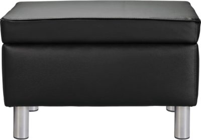ColourMatch - Moda - Leather Effect Footstool - Jet Black